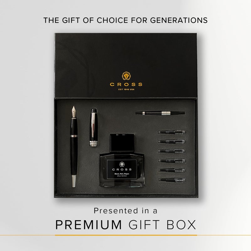 Cross Bailey Refillable Fountain Presented in a Premium Gift Box - Medium Point, Black Ink, Black - Image 5